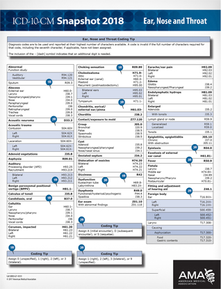 Read ICD-10-CM 2018 Snapshot Coding Card:Ear, Nose, and Throat - American Medical Association | ePub