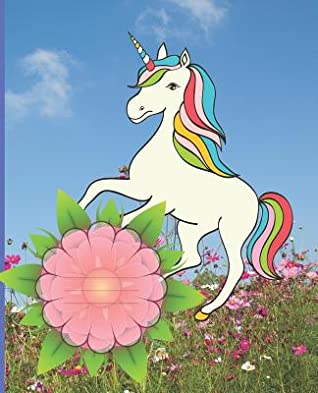 Full Download Pink Flowers Cute Rainbow Unicorn Cover Girl Composition Wide-ruled blank line School Notebooks -  | PDF